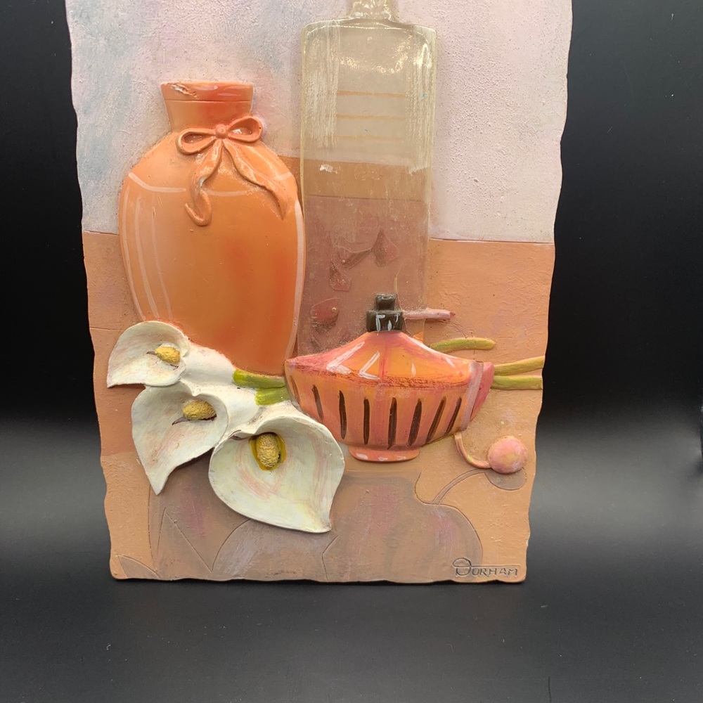 Durham 3-D Resin Calla Lilly & 3 Containers Wall Hanging Plaque